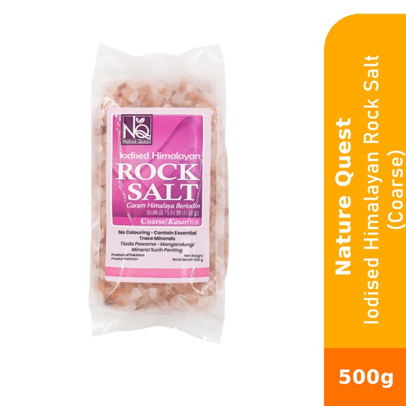 COUNTRY FARM NATURE QUEST Himalayan Rock Salt 500g (Coarse) for Natural Salt, Garam Bukit Himalaya