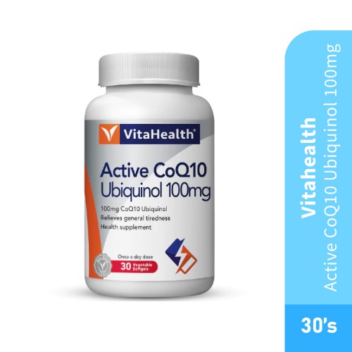 Vitahealth Active CoQ10 Ubiquinol 100mg 30's for Q10 supplement, CoQ10, Q10