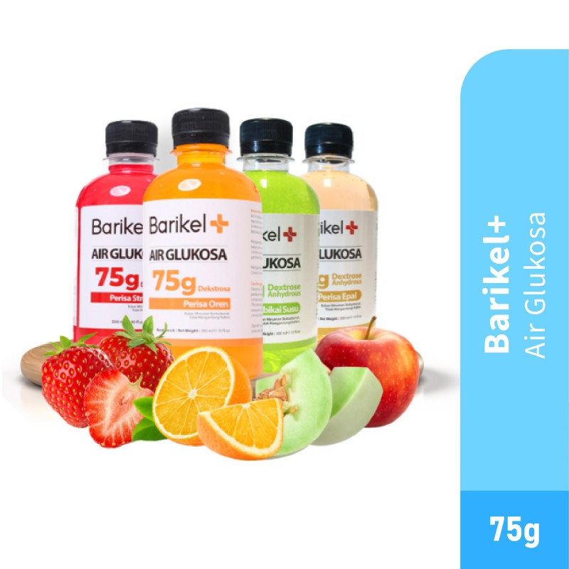 Barikel+ Air Glukosa 75g 300ml (Apple/HoneyDew/Strawberry/Orange)