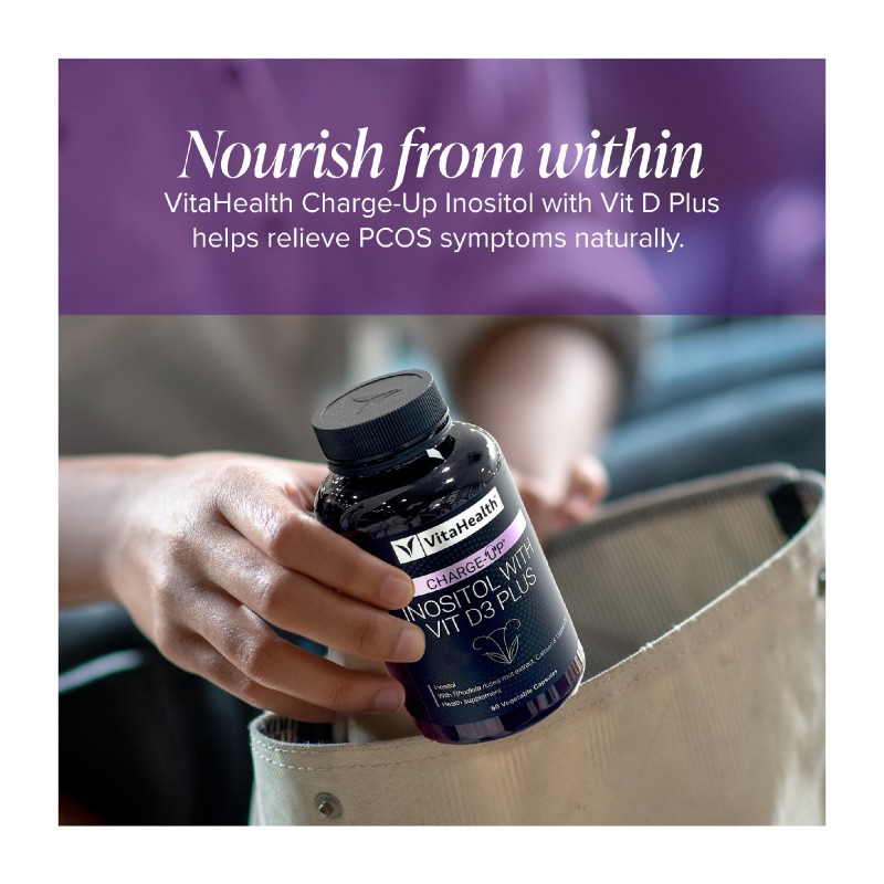 Vitahealth Charge-Up Inositol with Vit D3 Plus 60's for Inositol, Vitamin D3, Women