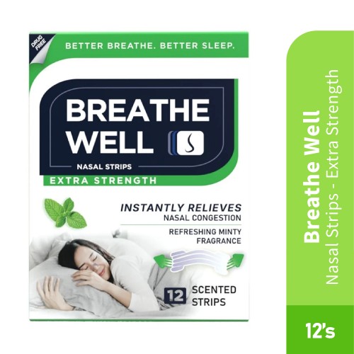 Breathe Well Nasal Strips 12's Extra Strength for nose strip, nasal strip