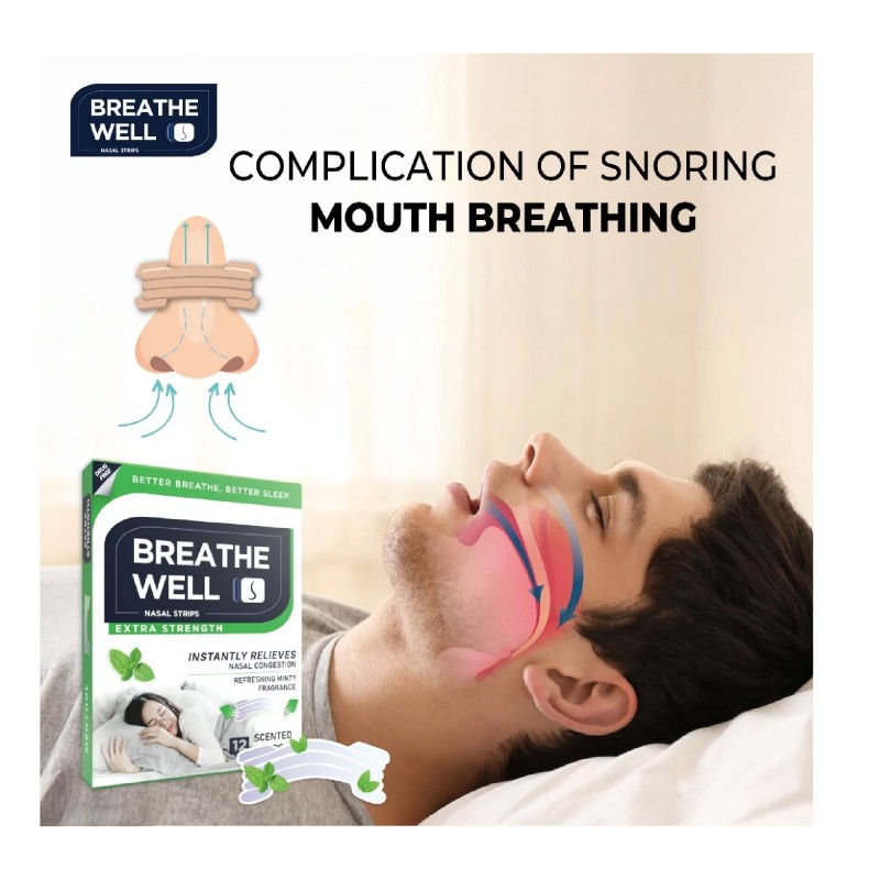 Breathe Well Nasal Strips 12's Extra Strength for nose strip, nasal strip