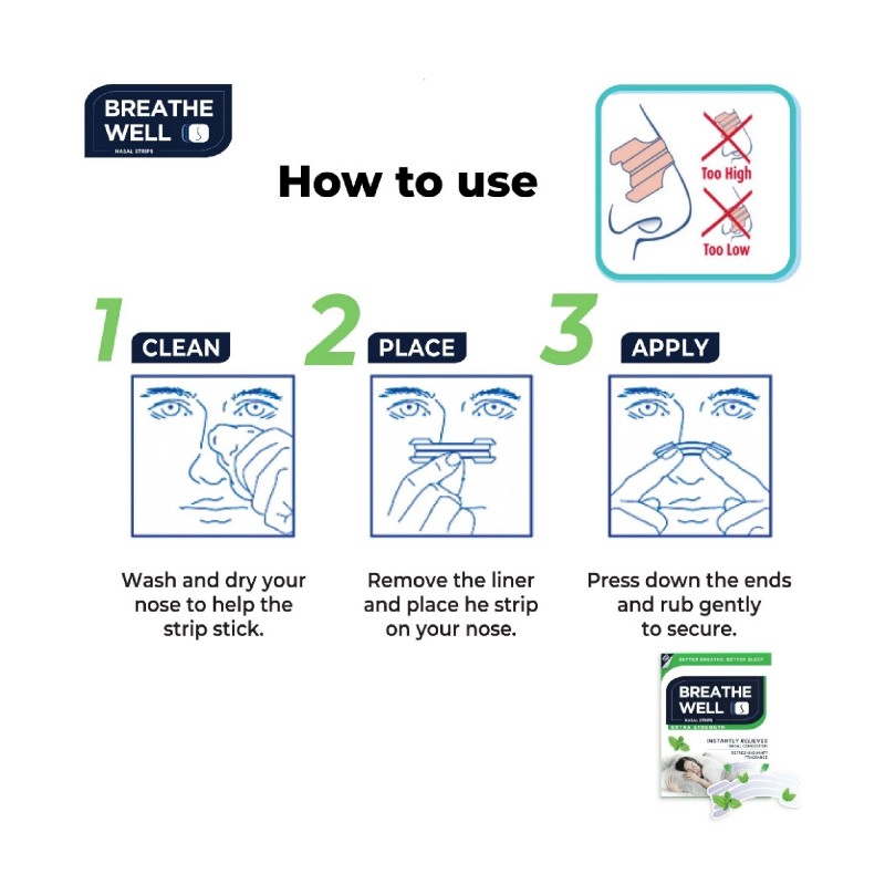 Breathe Well Nasal Strips 12's Extra Strength for nose strip, nasal strip