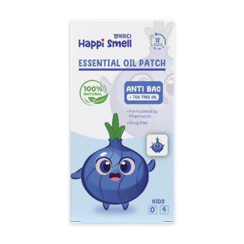 Happi Smell Onion Essential Oil Patch 6's Anti Bac for Sinus, Patch, Essential Oil