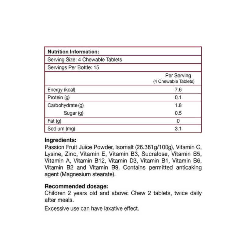 VITAMODE KIDS MULTIVITAMIN TABLET WITH LYSINE & ZINC 60'S