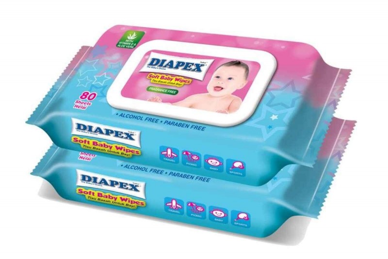 DIAPEX SOFT BABY WIPES 80'S X 2 (WD01)
