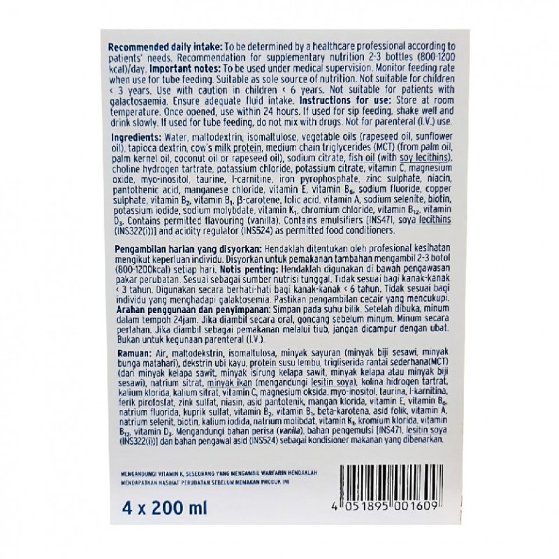 Fresubin Renal 200ML x 4 for Predialysis Renal Patients