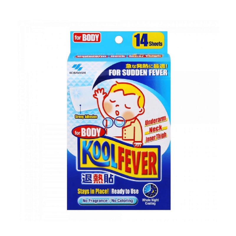 KOOLFEVER Body 14's for Fever, Cool Fever for Adult, Kids & Baby, Kool Fever with Cooling Effect, Cool Temperature, 退热贴