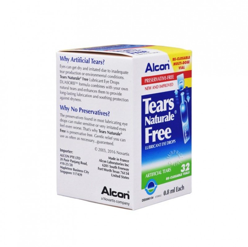 ALCON Tears Naturale Free 32's x 0.8ml - Eye Drop, Eye Lubricant, Eye Drops for Dry Eye