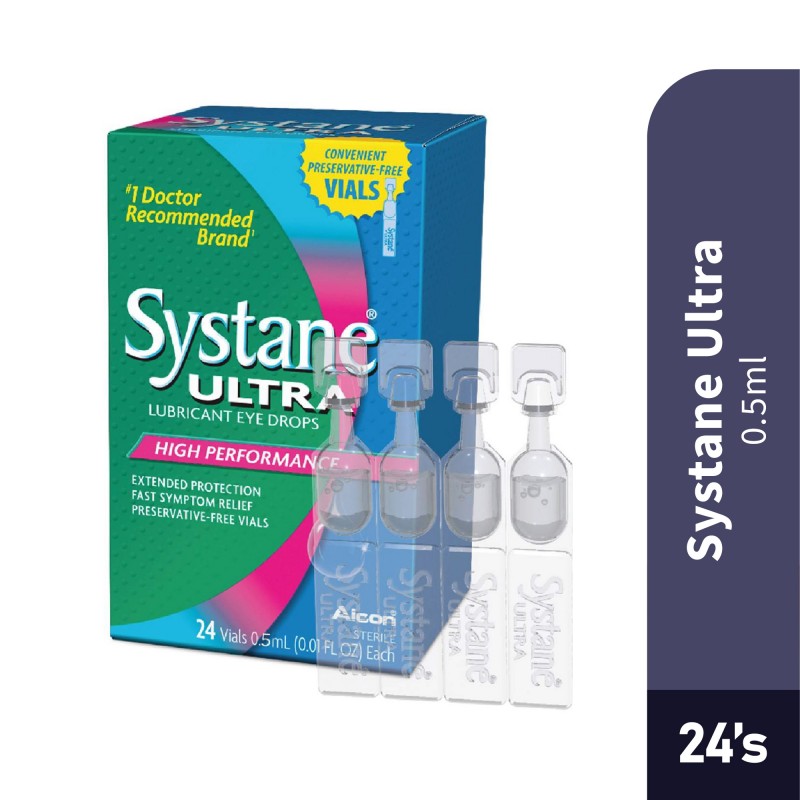ALCON Systane Ultra Eye Drops 24 X 0.5ML - Lubricant Eye Drops for Dry Eye