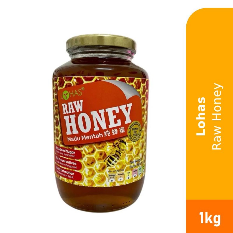LOHAS Raw Honey 1kg Madu Asli, Original Madu, Pure Honey, 蜂蜜
