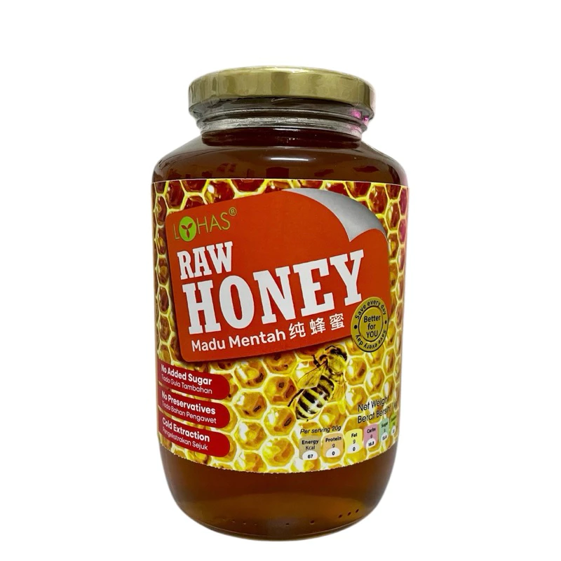 LOHAS Raw Honey 1kg Madu Asli, Original Madu, Pure Honey, 蜂蜜