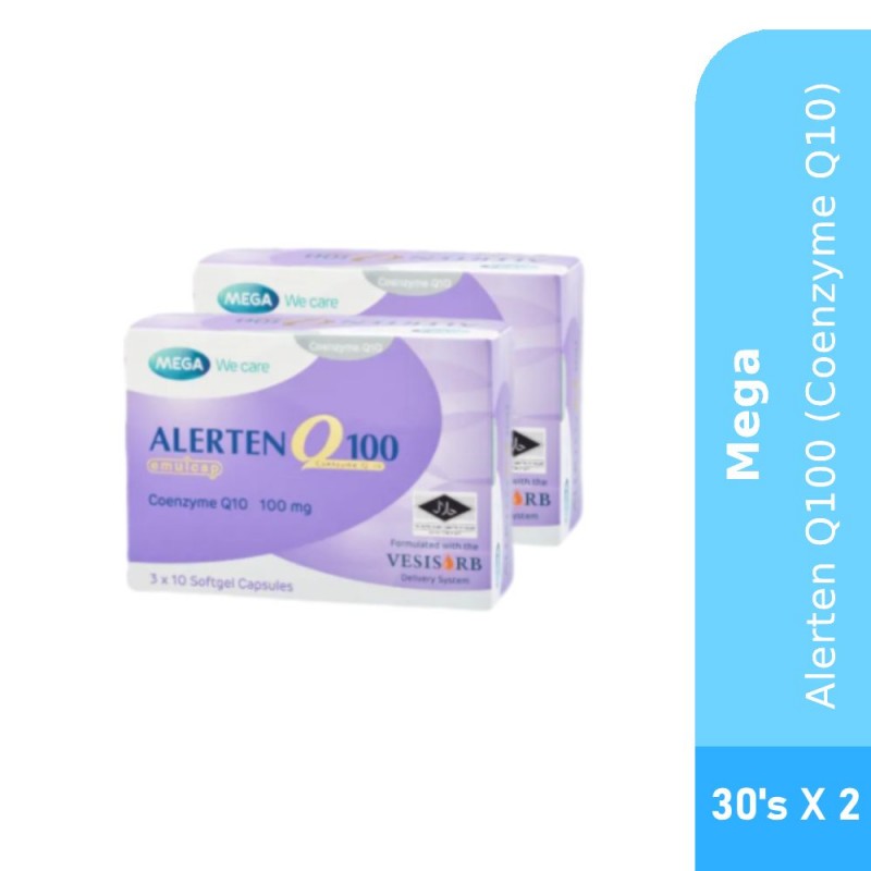 Mega Alerten Q 100mg 30's x 2 with Coenzyme Q10, Coq10