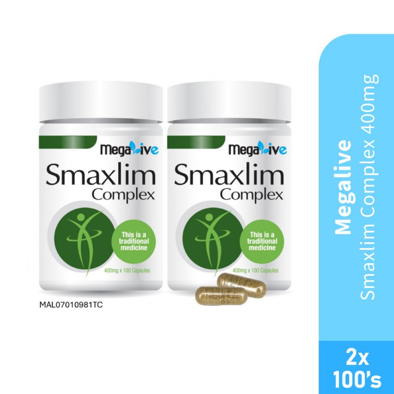 MEGALIVE Smaxlim Complex 400mg 100's X 2 Slimming Product Lulus KKM, Supplement Kurus