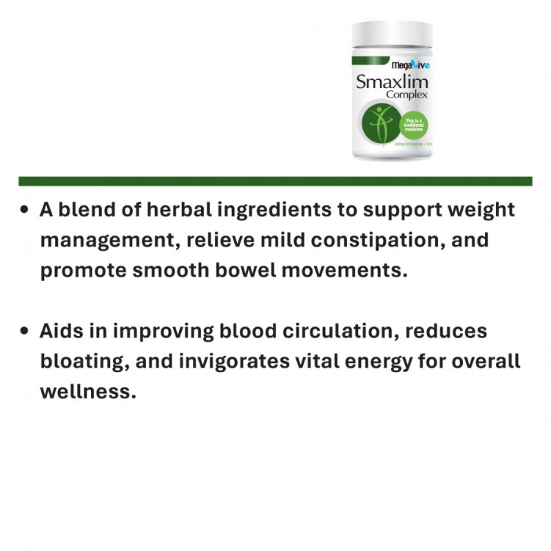 MEGALIVE Smaxlim Complex 400mg 100's X 2 Slimming Product Lulus KKM, Supplement Kurus