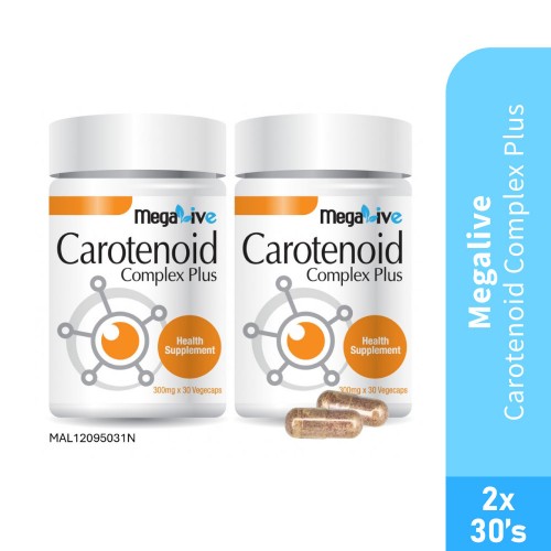 MEGALIVE Carotenoid Complex Plus 30's X 2 Vitamin A, Lutein Eye Supplement, Grape Seed Supplement