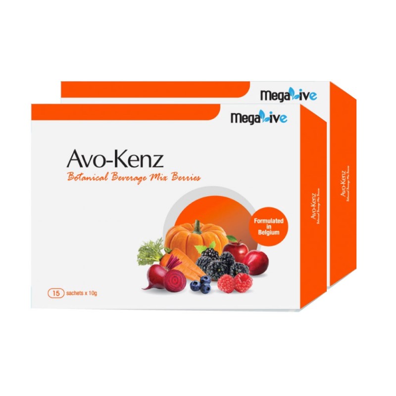 MEGALIVE Avo-Kenz 15's X 2 for Detox Drink with Senna, Apple Fiber, Digestive Enzyme, Ubat Sembelit