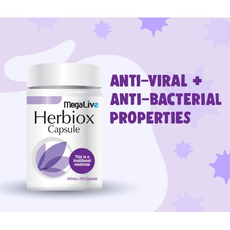 MEGALIVE Herbiox 200's Anti Inflammatory Supplements, Ubat Panas