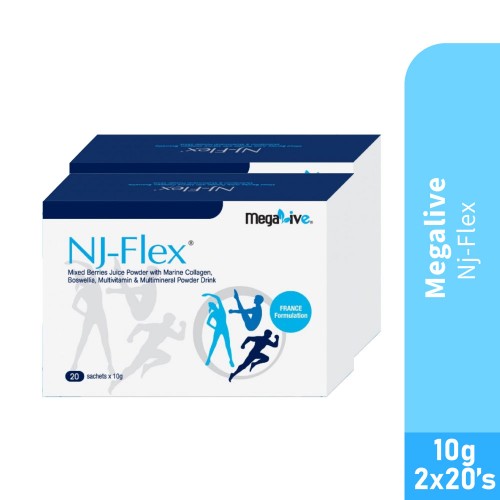 MEGALIVE Nj-Flex 10g 20's Supplement Sendi Dengan Glucosamine, Hyaluronic Acid, Joint Pain Supplements