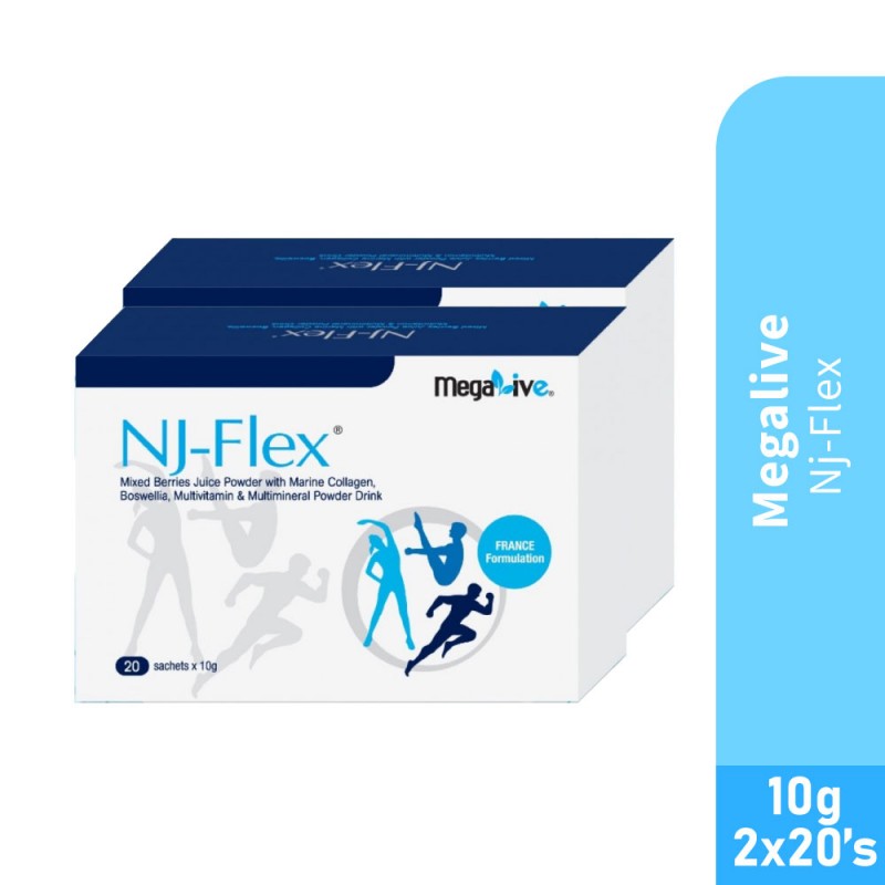 MEGALIVE Nj-Flex 10g 20's Supplement Sendi Dengan Glucosamine, Hyaluronic Acid, Joint Pain Supplements