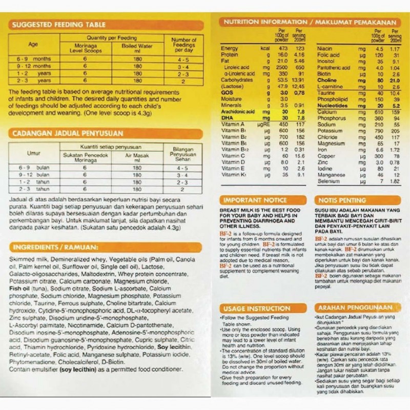 Morinaga BF-2 900g [6-36 Months]