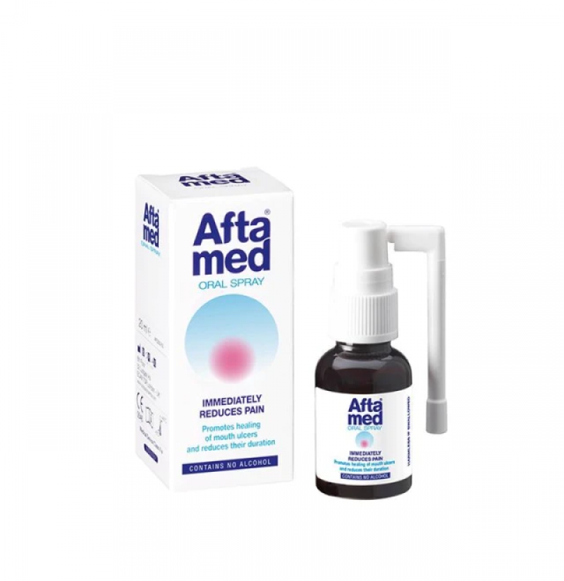 AFTAMED Oral Spray 20ml With Hyaluronic Acid For Ulcer Pain