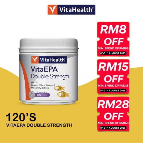 VITAHEALTH Vitaepa Double Strength 120's- Omega 3, Fish Oil Supplement, Multivitamin Supplement
