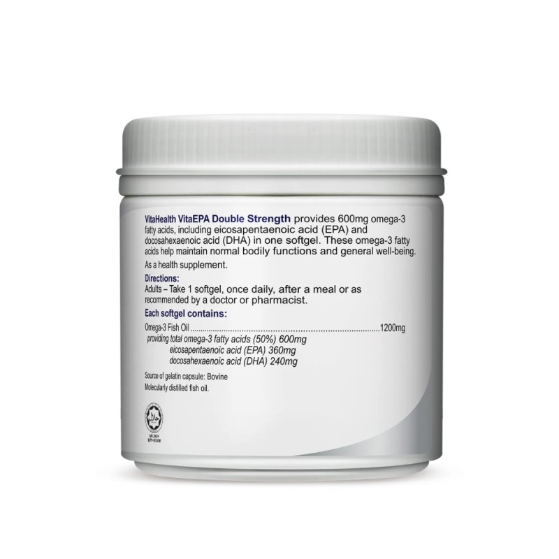 VITAHEALTH Vitaepa Double Strength 120's- Omega 3, Fish Oil Supplement, Multivitamin Supplement
