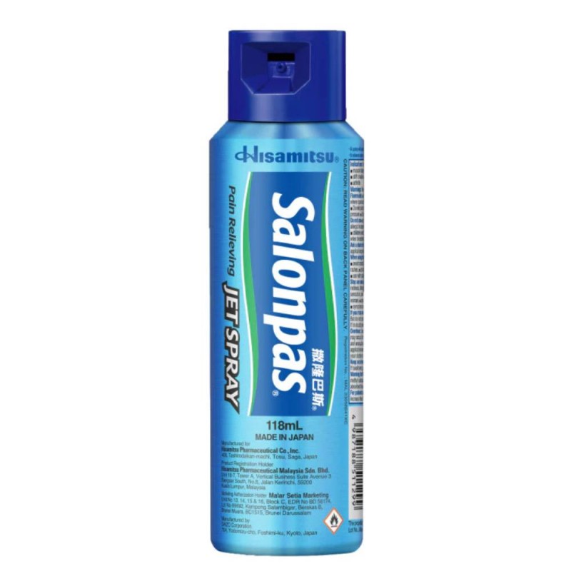 SALONPAS Jet Spray 118ml for Muscle Pain, Muscle Spray, Injury Spray