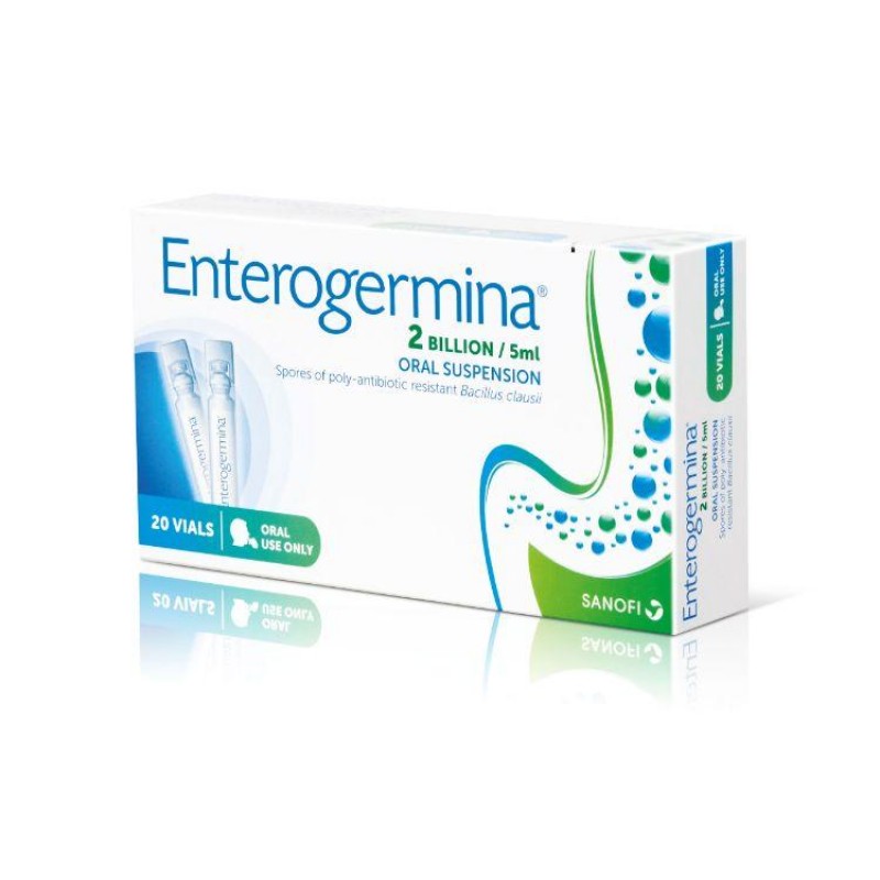 ENTEROGERMINA 20 Vials-Probiotic , Liquid, Sugar Free