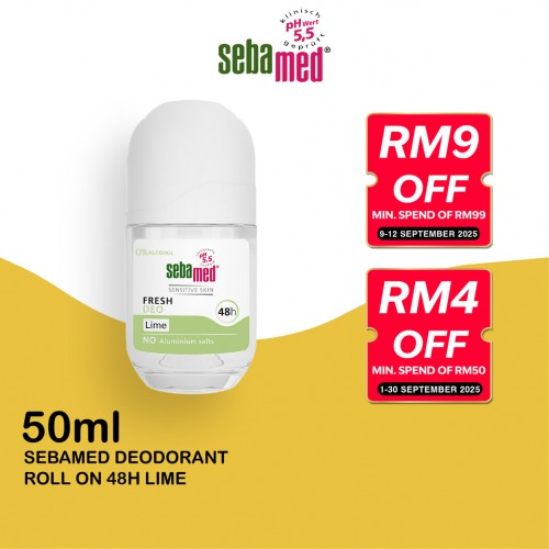 SEBAMED Roll On Deodorant 24h 50ml - Lime for Pewangi Ketiak, Ketiak Wangi Deodorant, Roll On, 除臭剂