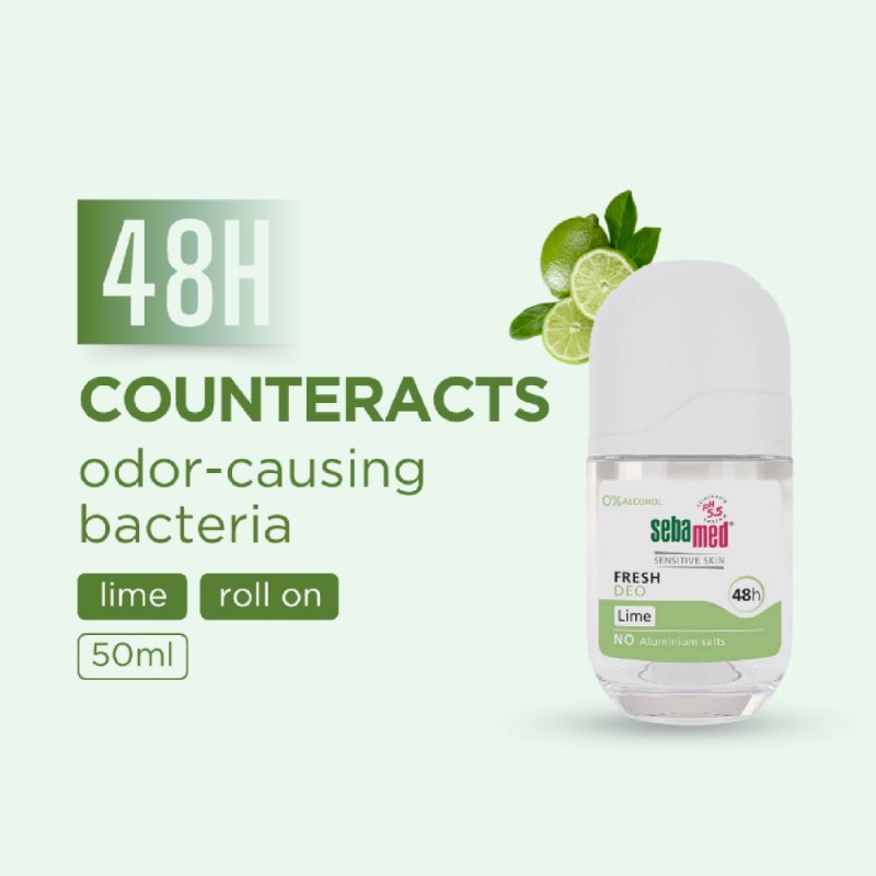 SEBAMED Roll On Deodorant 24h 50ml - Lime for Pewangi Ketiak, Ketiak Wangi Deodorant, Roll On, 除臭剂