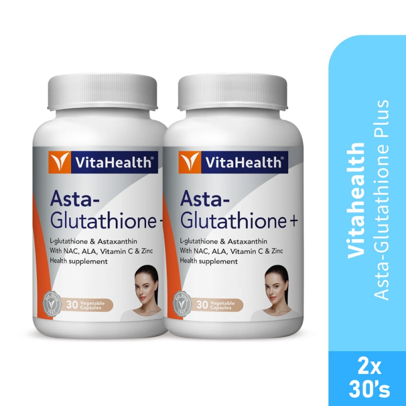 VITAHEALTH Asta-glutathione Plus 2x 30's- L glutathione , Vitamin C , Zinc