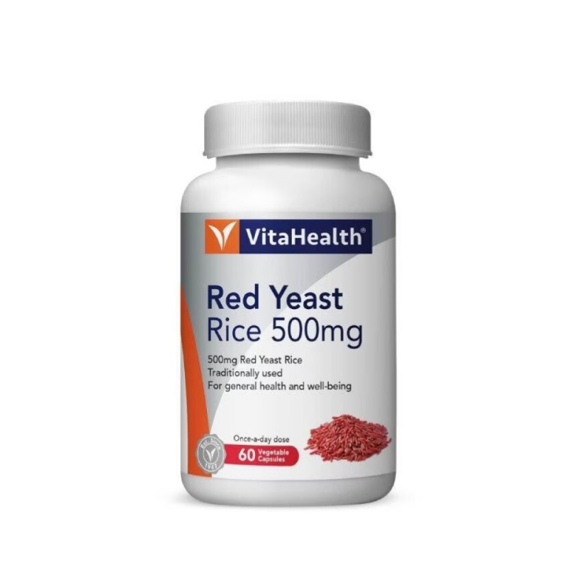 VITAHEALTH Red Yeast Rice 60's- Vegetable Capsule, Red Yeast Rice, Cholesterol Supplement