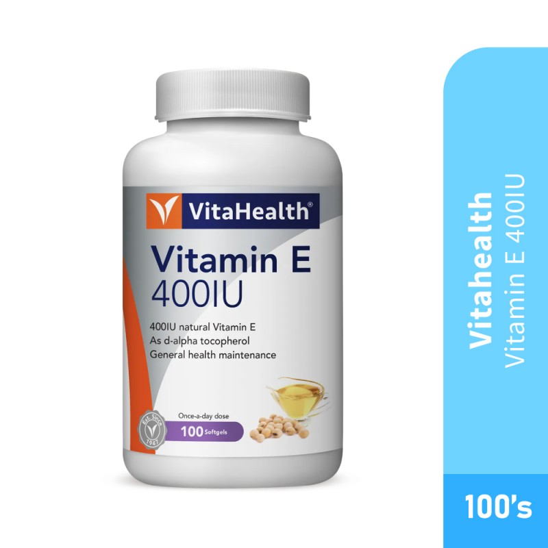 VITAHEALTH Vitamin E 400IU 100's with Vitamin E Supplement from Soybean Oil, Wound Healing Supplement