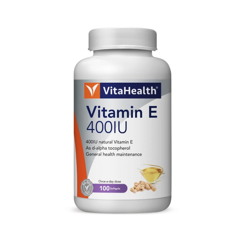 VITAHEALTH Vitamin E 400IU 100's with Vitamin E Supplement from Soybean Oil, Wound Healing Supplement