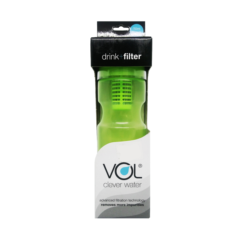 Vol Water Filter Travel Bottle, Hiking Bottle, Camping Bottle (水壶  水过滤器) - Green