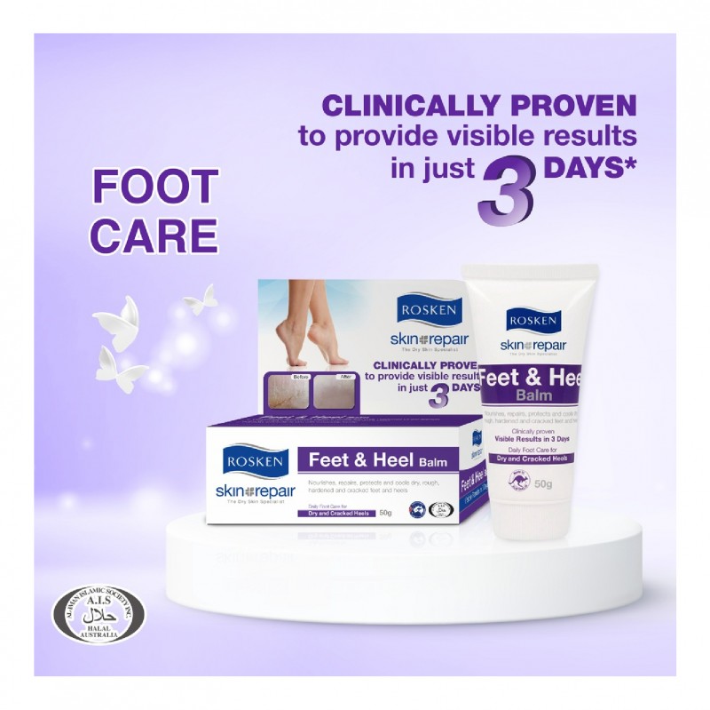 ROSKEN Feet & Heel Balm 50g sensitive & dry skin lotion kulit kering 皮膚 敏感 止癢