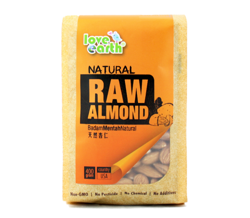 Love Earth Light Roasted Natural Raw Almond 400g