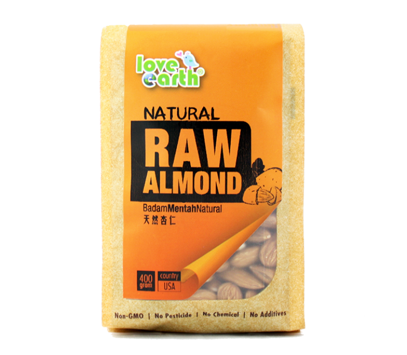Love Earth Light Roasted Natural Raw Almond 400g