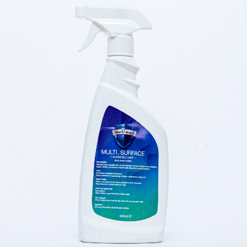 BACV-GUARD Multi Surface Disinfectant Spray Disinfectant Liquid 500ml ( Multipurpose Spray & Surface Sanitizer )
