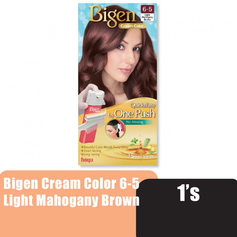 BIGEN Cream Color 6-5 Mahogany Brown - Bigen One Push Hair Color Mahogany Brown 美源 染发剂 染发膏