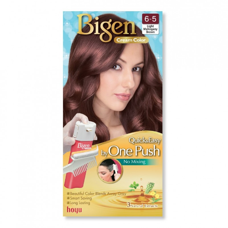 BIGEN Cream Color 6-5 Mahogany Brown - Bigen One Push Hair Color Mahogany Brown 美源 染发剂 染发膏