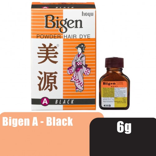 BIGEN Hair Powder Dye Black A 6g - Powder Rambut Color Powder Black Hair Color 染发剂 / 美源 染發劑