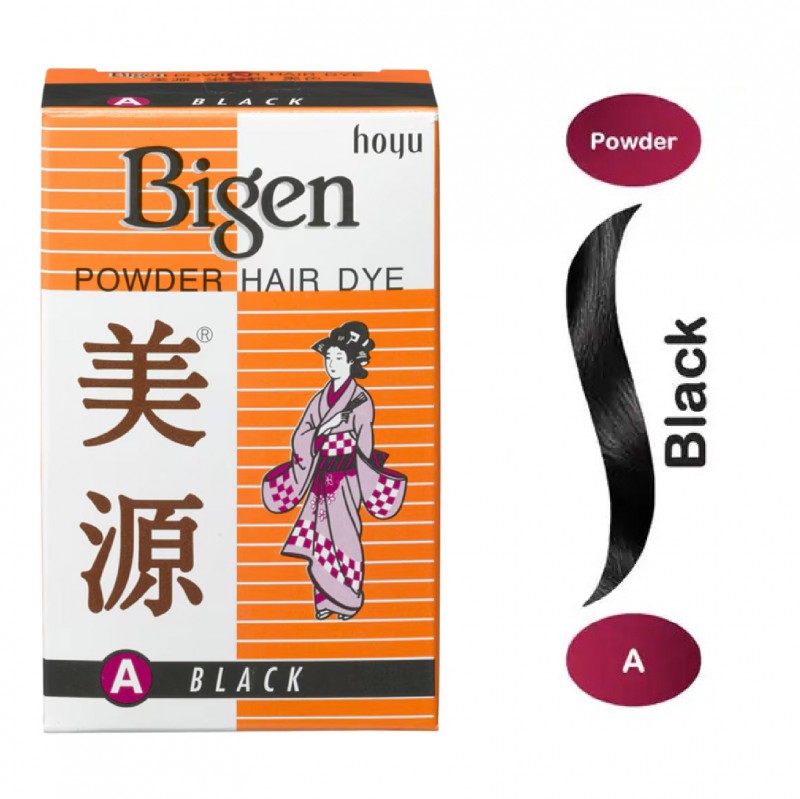 BIGEN Hair Powder Dye Black A 6g - Powder Rambut Color Powder Black Hair Color 染发剂 / 美源 染發劑