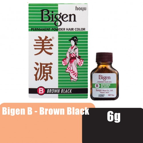 BIGEN Hair Powder Dye Brownish Black B 6g - Powder Rambut Color Powder Brown Black Hair Color 染发剂 / 美源 染發劑 