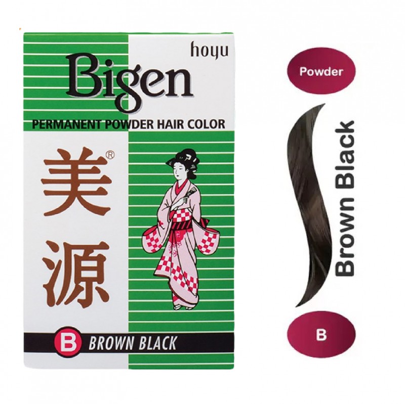 BIGEN Hair Powder Dye Brownish Black B 6g - Powder Rambut Color Powder Brown Black Hair Color 染发剂 / 美源 染發劑 