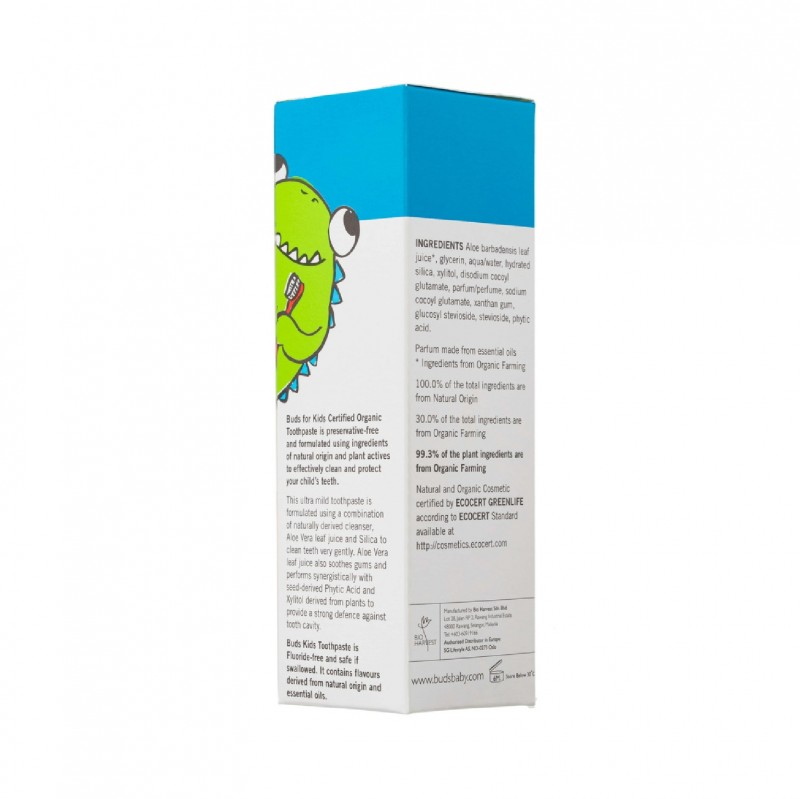 Buds Children's /Kids Green Apple Flavour Toothpaste with Xylitol 50ml - 儿童牙膏 Suitable for 1-3 years old