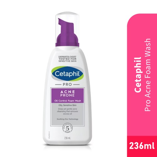 CETAPHIL Pro Acne Prone Foam Face Wash 236ml for Facial Cleanser, Cetaphil Face Wash