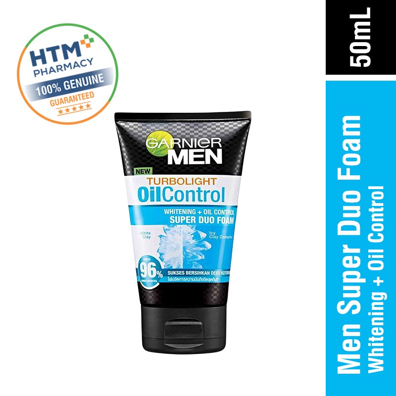 Garnier Men Turbolight White + Oil Control Super Duo Foam 50ML